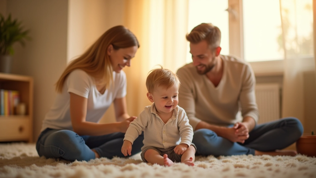 Familie mit Kind beim Lachen