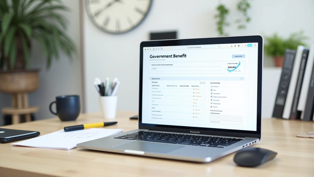 Computer-Bildschirm mit Online-Antragsformular und Behördenseite für Bildungspaket